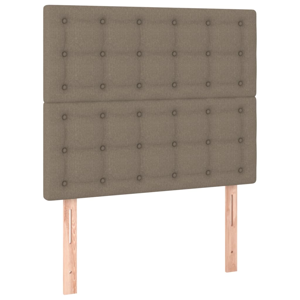 vidaXL Zagłówek do łóżka z LED, taupe, 90x5x118/128 cm, tkanina