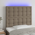 vidaXL Zagłówek do łóżka z LED, taupe, 90x5x118/128 cm, tkanina