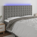 vidaXL Zagłówek do łóżka z LED, ciemnoszary, 160x5x118/128 cm, tkanina