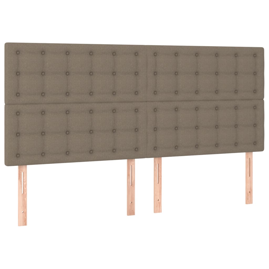vidaXL Zagłówek do łóżka z LED, taupe, 180x5x118/128 cm, tkanina