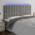 vidaXL Zagłówek do łóżka z LED, jasnoszary, 180x5x118/128 cm, aksamit