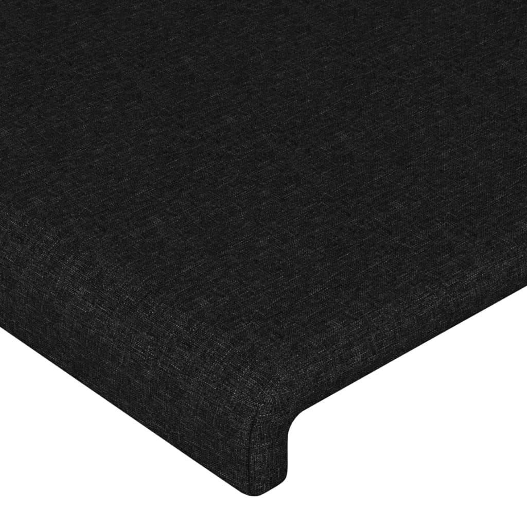 vidaXL Zagłówek do łóżka z LED, czarny, 83x16x78/88 cm, tkanina