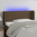 vidaXL Zagłówek do łóżka z LED, ciemnobrązowy, 83x16x78/88 cm, tkanina