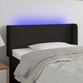 vidaXL Zagłówek do łóżka z LED, czarny, 103x16x78/88 cm, tkanina