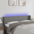 vidaXL Zagłówek do łóżka z LED, ciemnoszary, 147x16x78/88 cm, tkanina