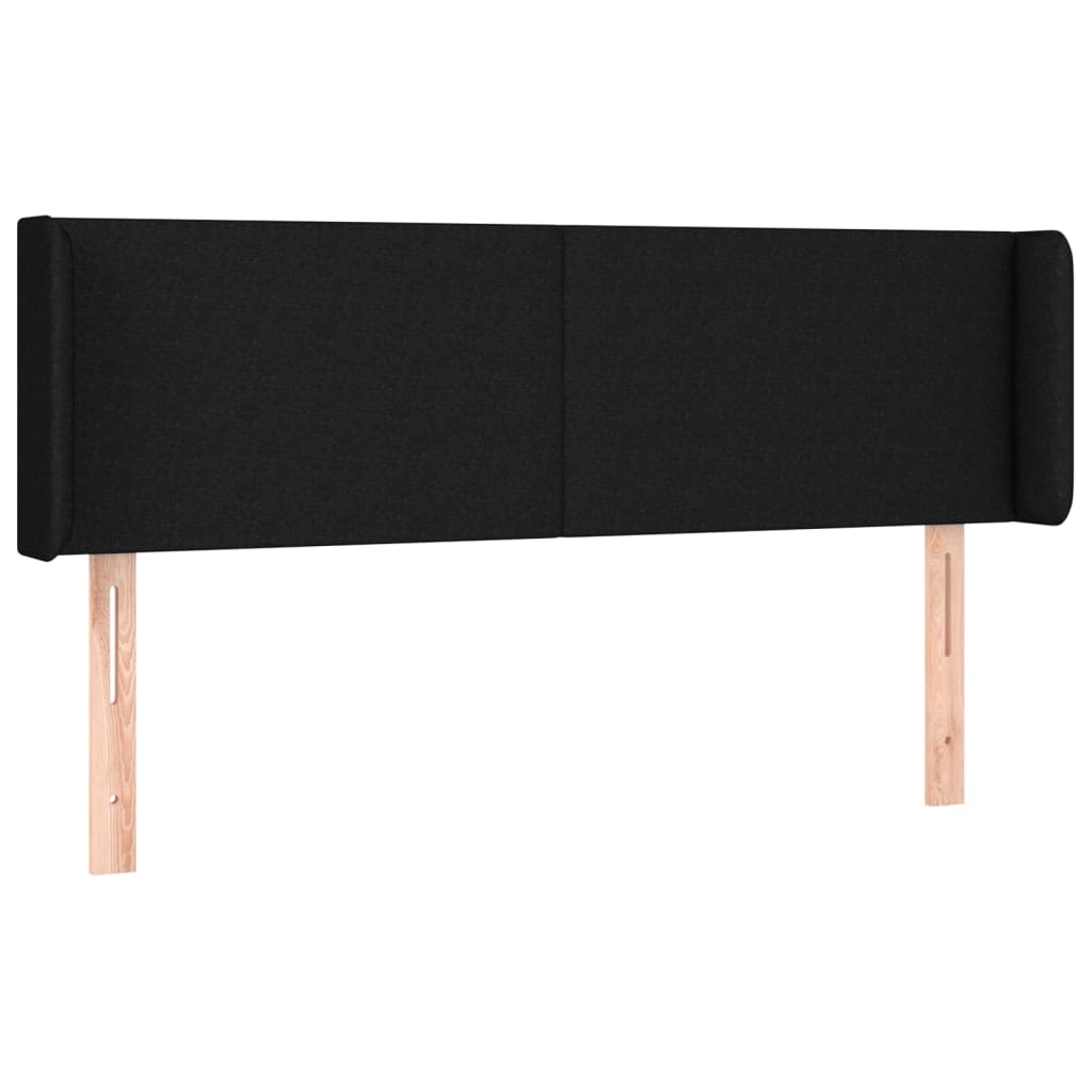 vidaXL Zagłówek do łóżka z LED, czarny, 147x16x78/88 cm, tkanina