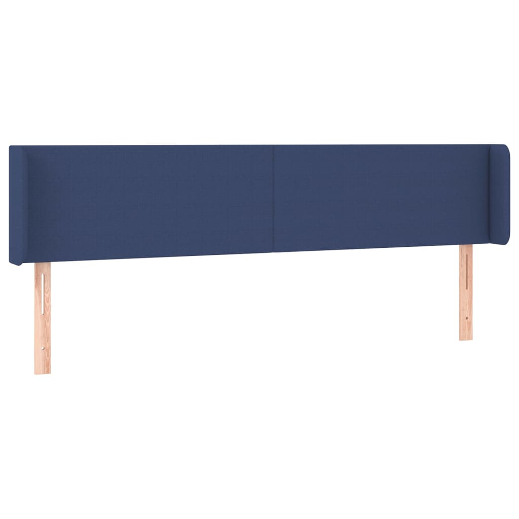 vidaXL Zagłówek do łóżka z LED, niebieski, 163x16x78/88 cm, tkanina