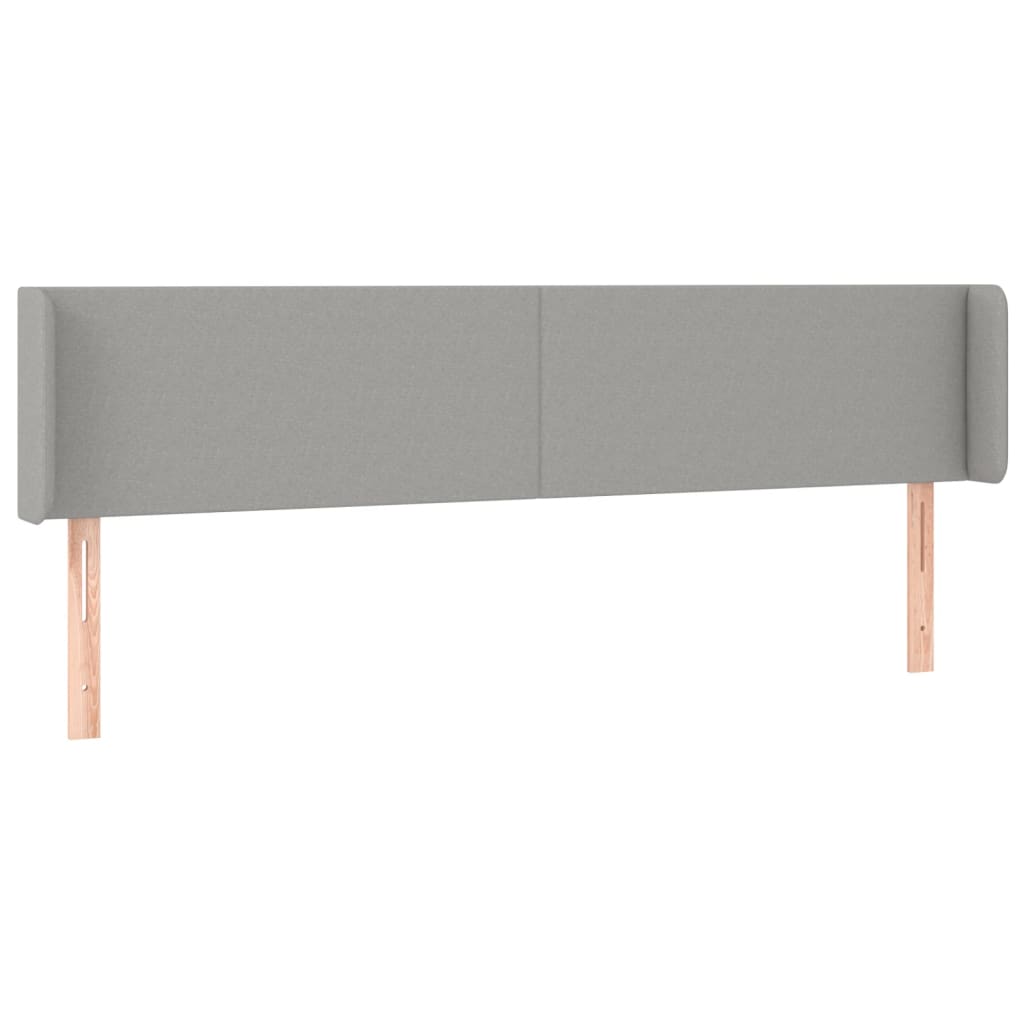 vidaXL Zagłówek do łóżka z LED, jasnoszary, 183x16x78/88 cm, tkanina