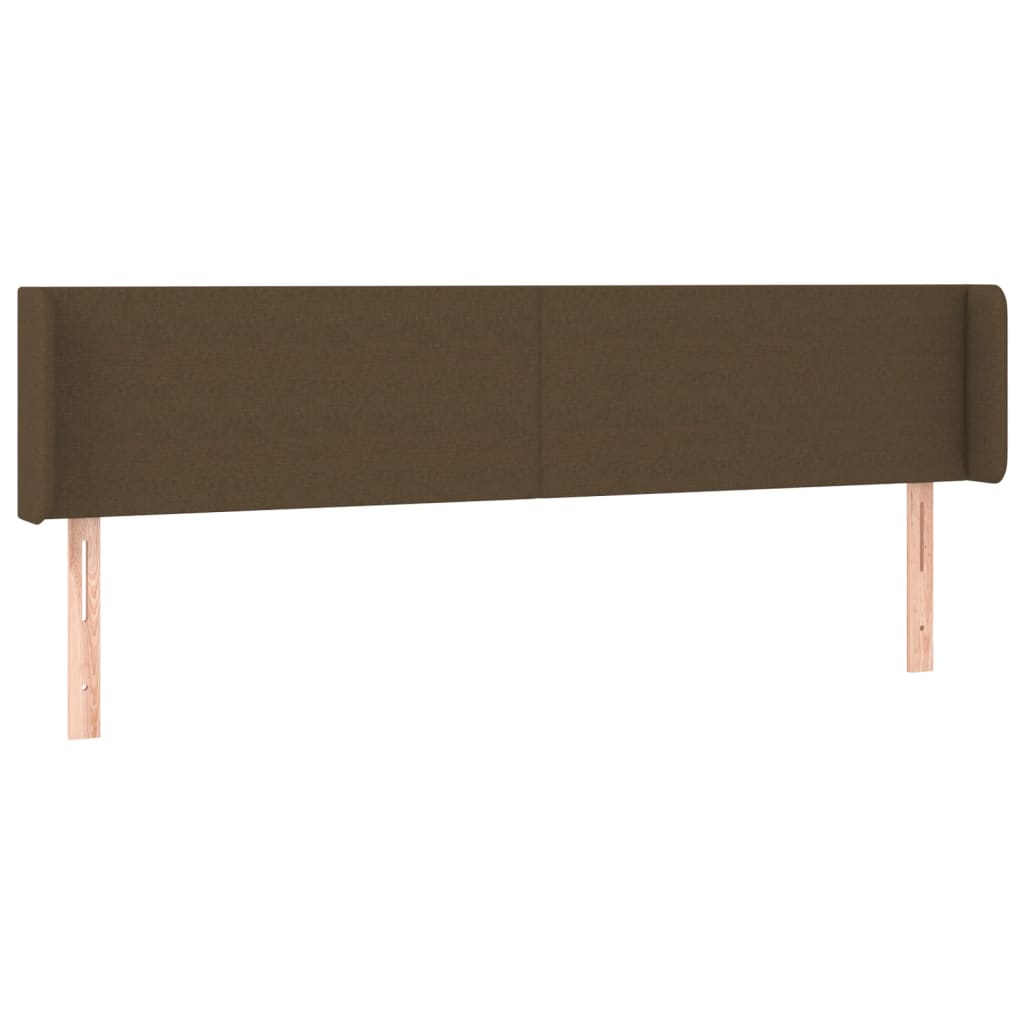 vidaXL Zagłówek do łóżka z LED, ciemnobrązowy, 183x16x78/88cm, tkanina