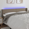 vidaXL Zagłówek do łóżka z LED, taupe, 183x16x78/88 cm, tkanina