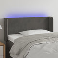 vidaXL Zagłówek do łóżka z LED, ciemnoszary, 83x16x78/88 cm, aksamit
