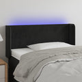 vidaXL Zagłówek do łóżka z LED, czarny, 83x16x78/88 cm, aksamit