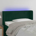 vidaXL Zagłówek do łóżka z LED, ciemnozielony, 83x16x78/88 cm, aksamit