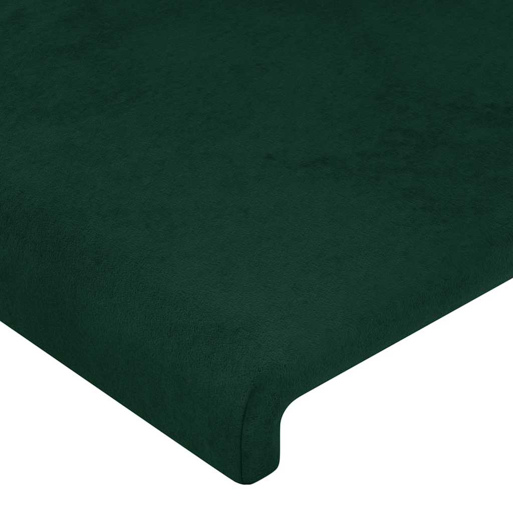 vidaXL Zagłówek do łóżka z LED, ciemnozielony, 93x16x78/88 cm, aksamit
