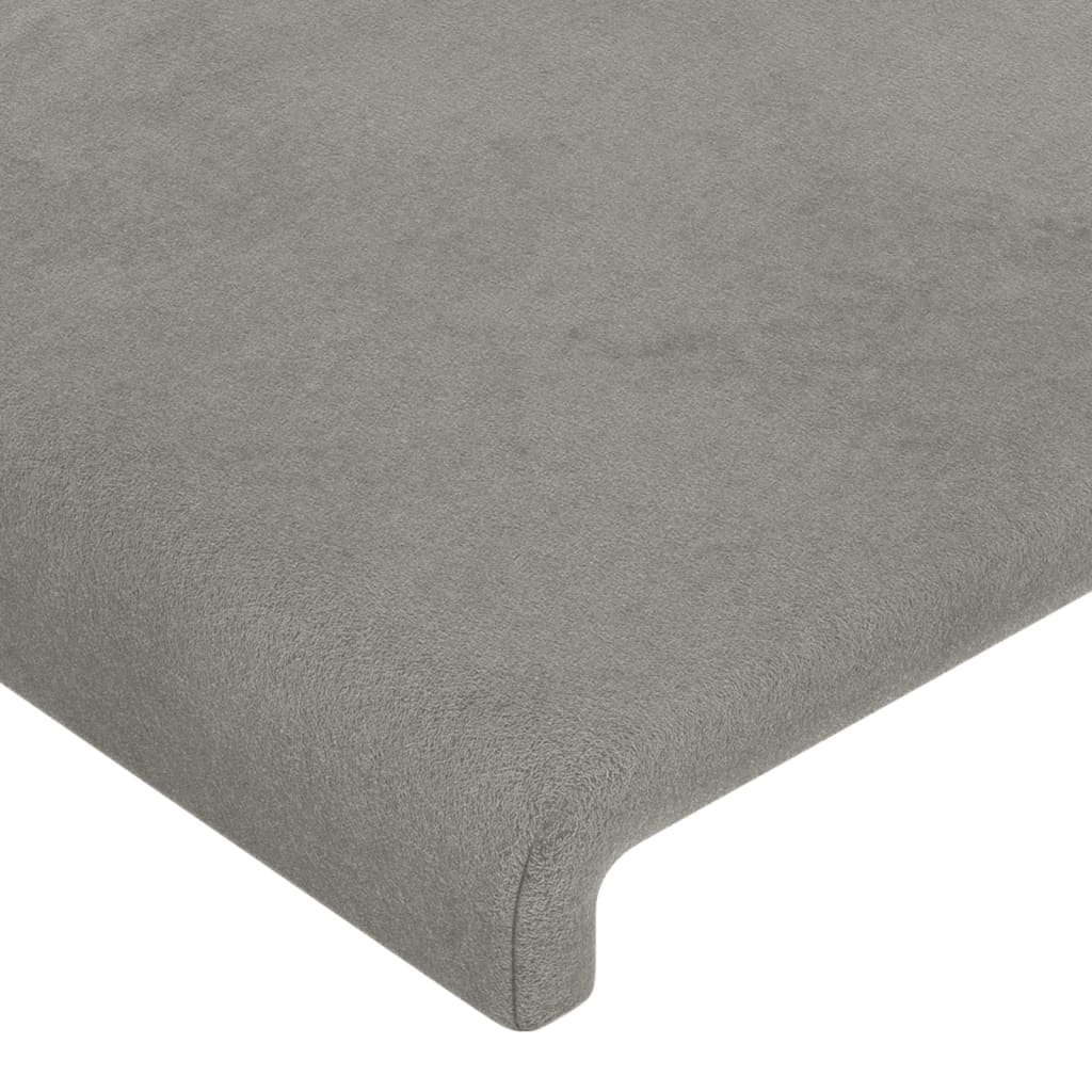 vidaXL Zagłówek do łóżka z LED, jasnoszary, 103x16x78/88 cm, aksamit