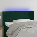 vidaXL Zagłówek do łóżka z LED, ciemnozielony, 103x16x78/88cm, aksamit