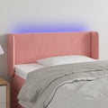 vidaXL Zagłówek do łóżka z LED, różowy, 103x16x78/88 cm, aksamit