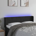 vidaXL Zagłówek do łóżka z LED, czarny, 147x16x78/88 cm, aksamit