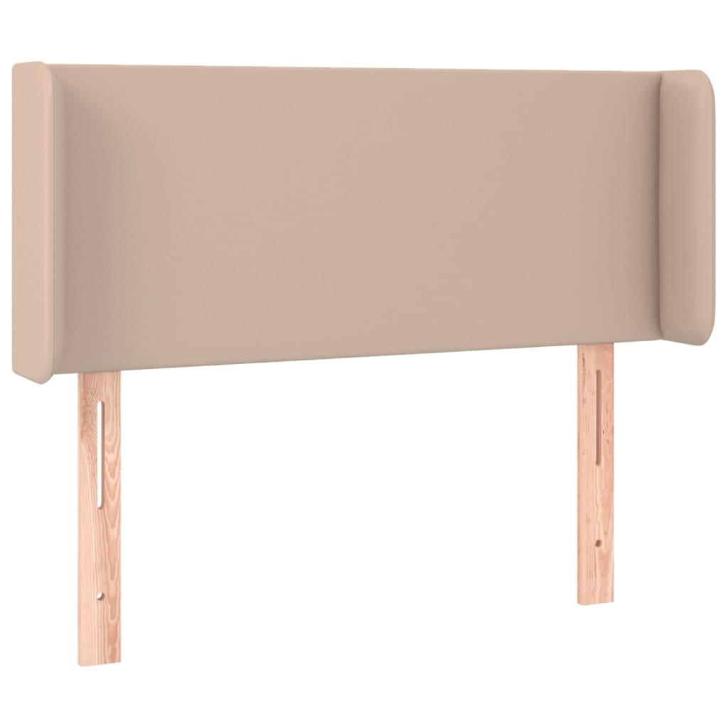 vidaXL Zagłówek do łóżka z LED, cappuccino, 83x16x78/88 cm, ekoskóra