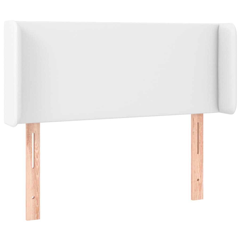 vidaXL Zagłówek do łóżka z LED, biały, 103x16x78/88 cm, sztuczna skóra