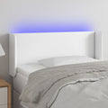 vidaXL Zagłówek do łóżka z LED, biały, 103x16x78/88 cm, sztuczna skóra