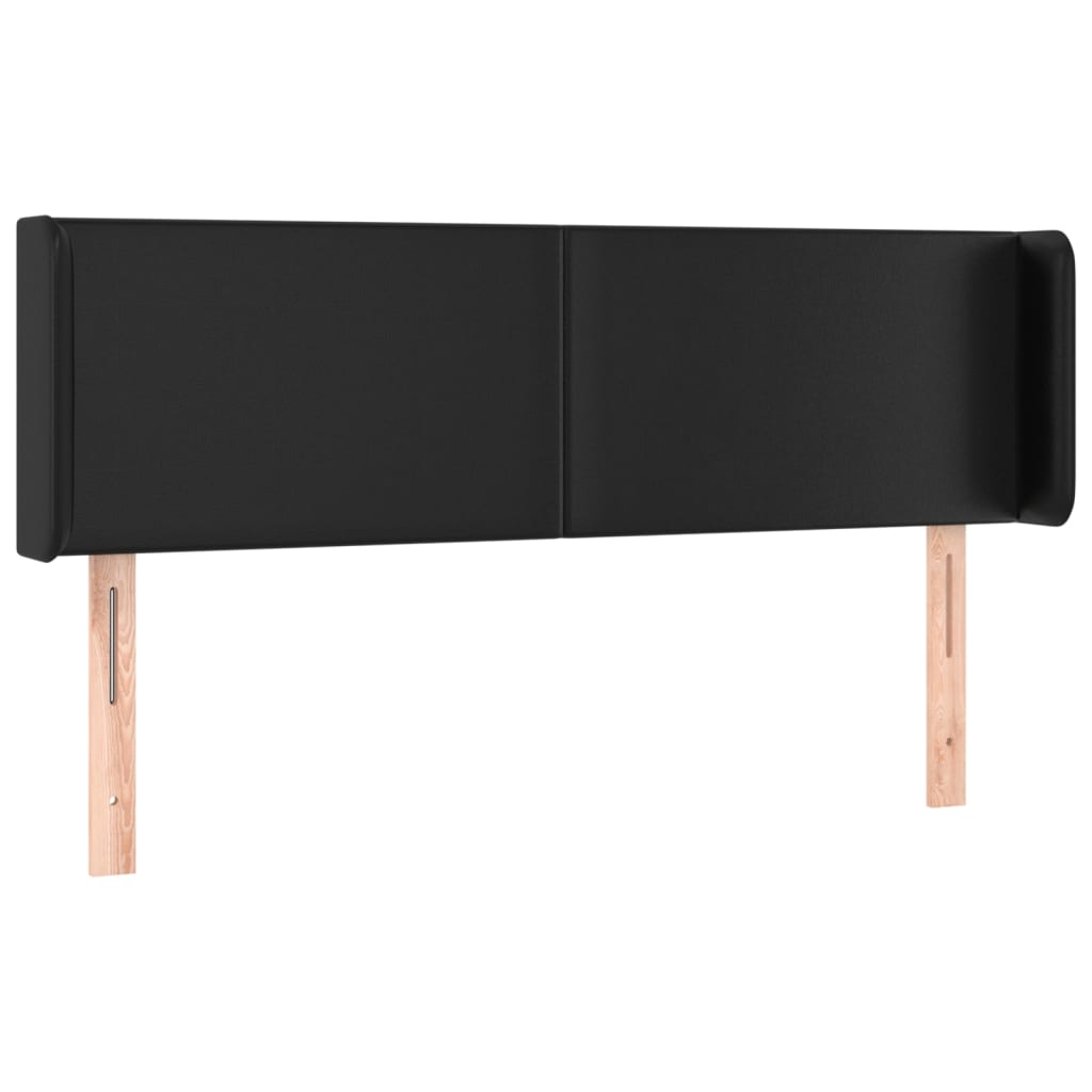 vidaXL Zagłówek do łóżka z LED, czarny, 147x16x78/88cm, sztuczna skóra