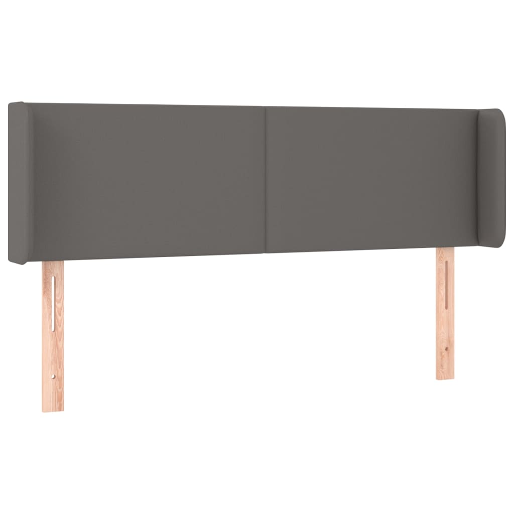 vidaXL Zagłówek do łóżka z LED, szary, 147x16x78/88 cm sztuczna skóra