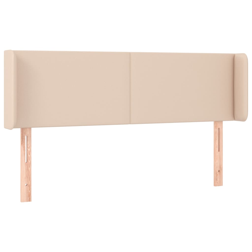 vidaXL Zagłówek do łóżka z LED, cappuccino, 147x16x78/88 cm, ekoskóra