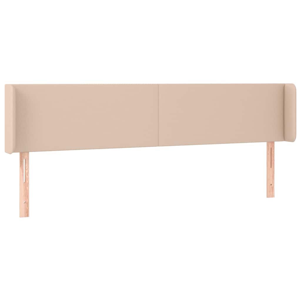 vidaXL Zagłówek do łóżka z LED, cappuccino, 163x16x78/88 cm, ekoskóra