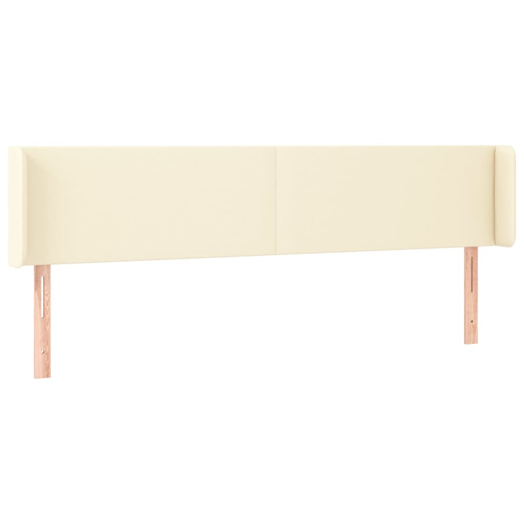 vidaXL Zagłówek do łóżka z LED, kremowy, 203x16x78/88cm sztuczna skóra