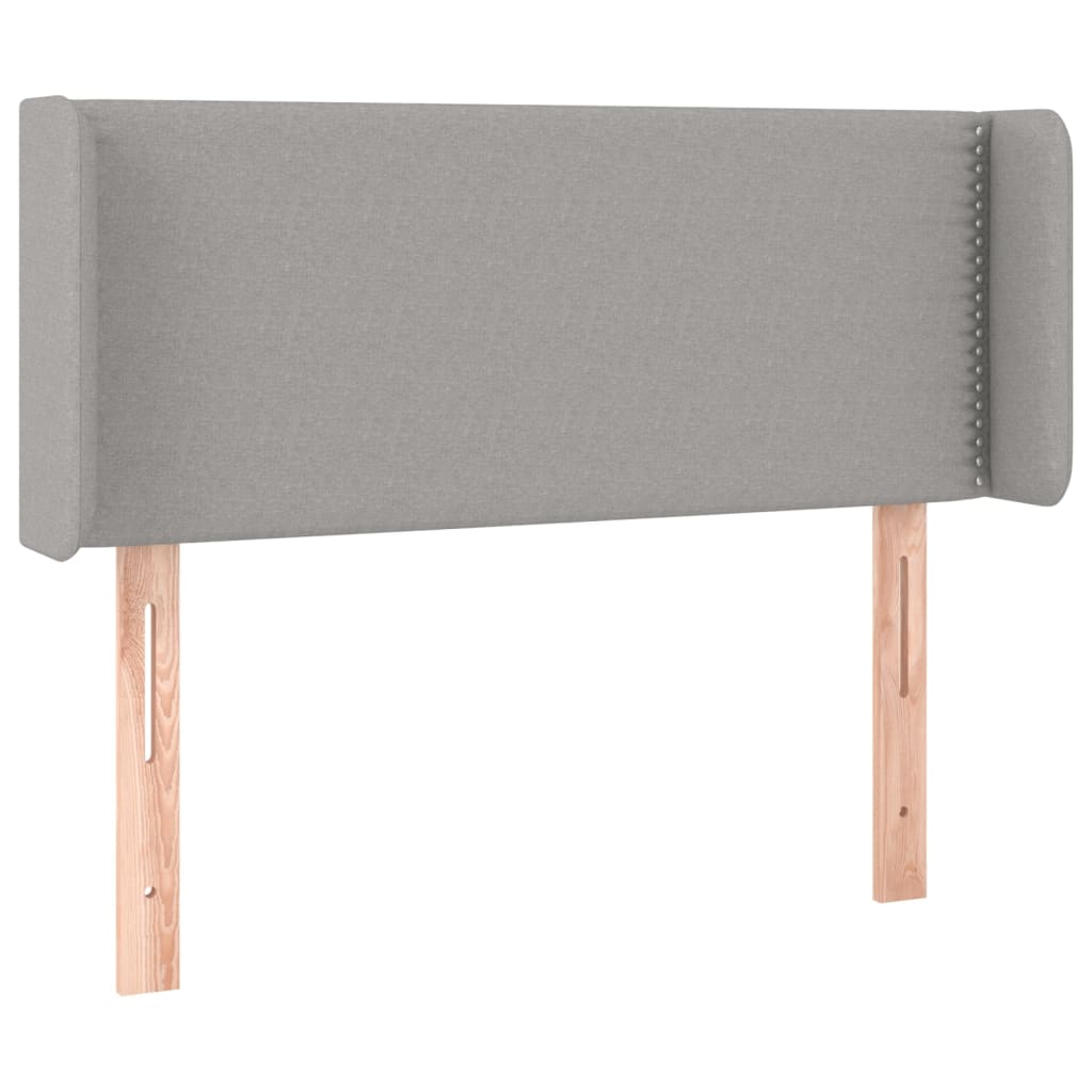 vidaXL Zagłówek do łóżka z LED, jasnoszary, 103x16x78/88 cm, tkanina