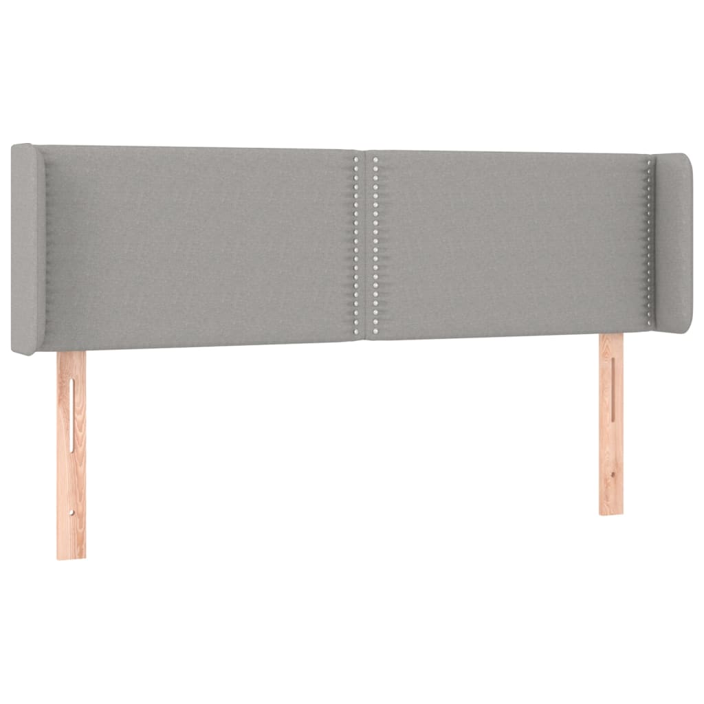 vidaXL Zagłówek do łóżka z LED, jasnoszary, 147x16x78/88 cm, tkanina