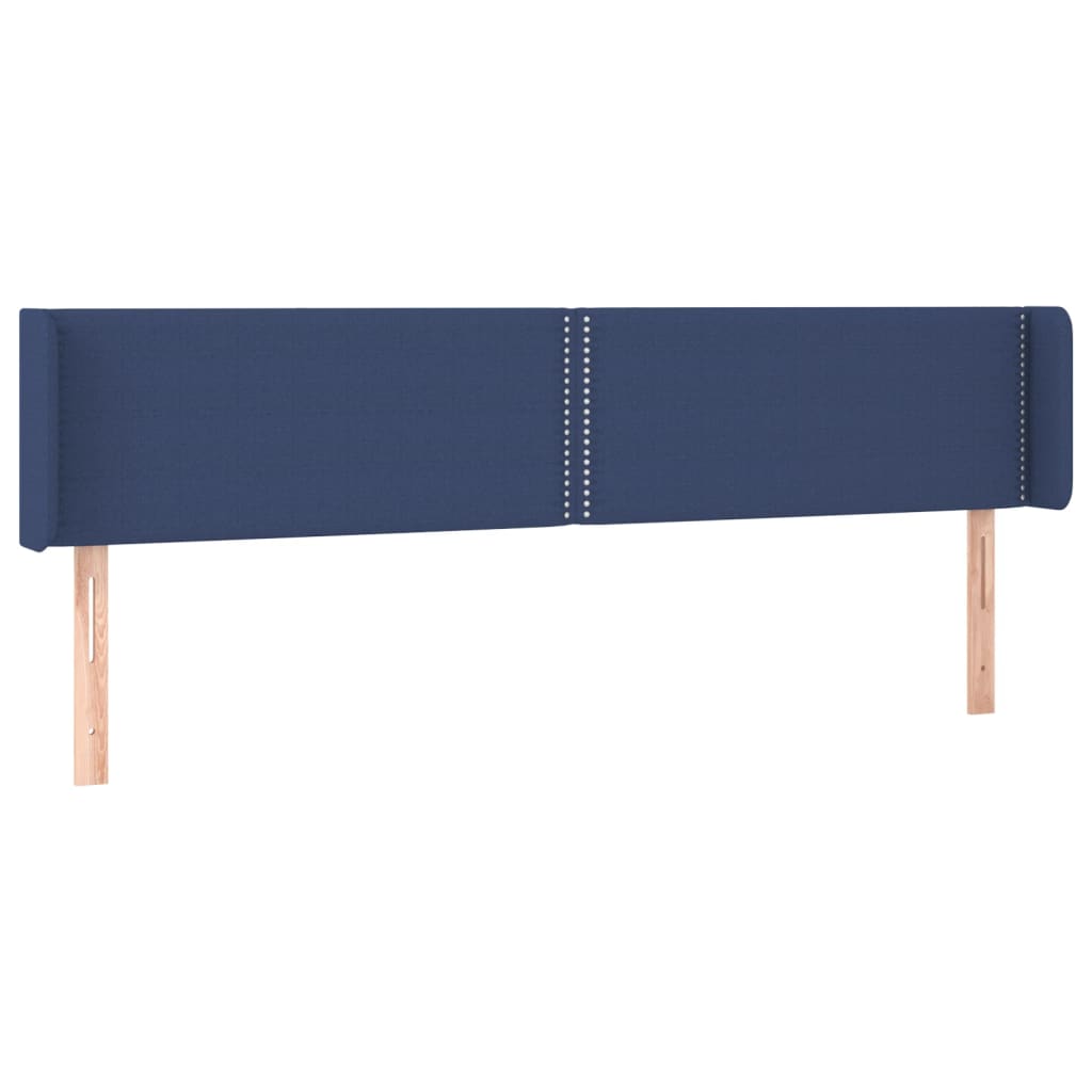 vidaXL Zagłówek do łóżka z LED, niebieski, 183x16x78/88 cm, tkanina