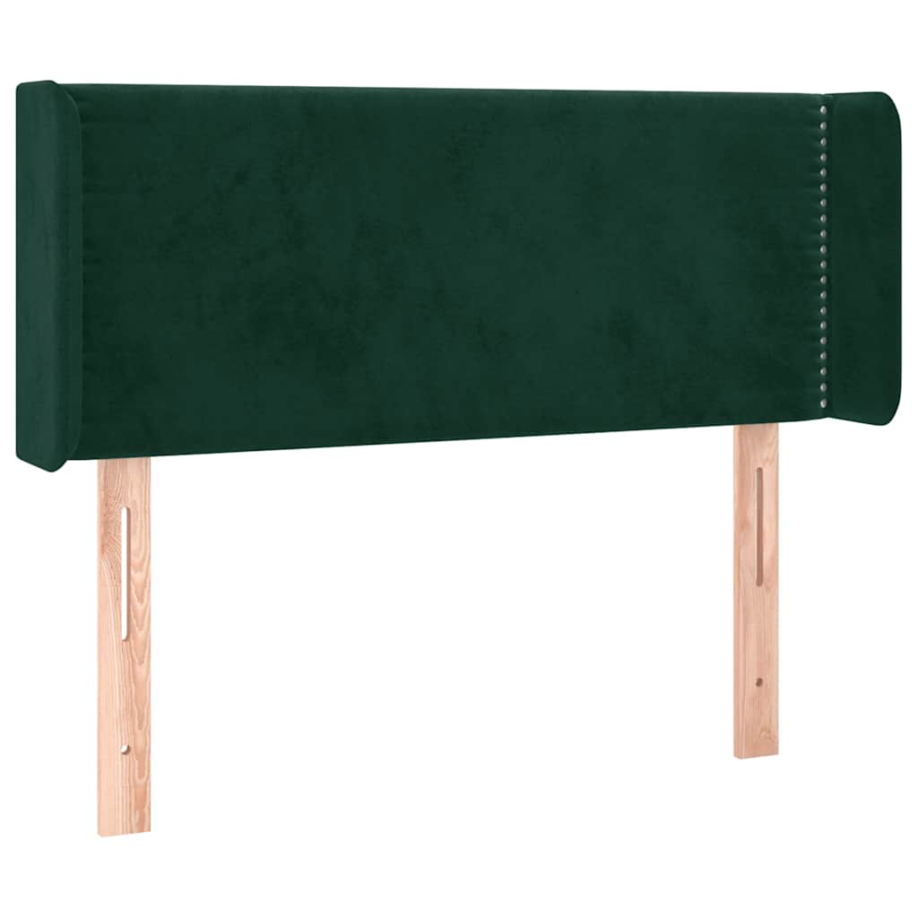 vidaXL Zagłówek do łóżka z LED, ciemnozielony, 83x16x78/88 cm, aksamit