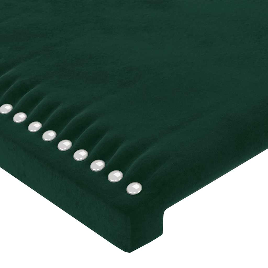 vidaXL Zagłówek do łóżka z LED, ciemnozielony, 83x16x78/88 cm, aksamit