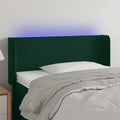 vidaXL Zagłówek do łóżka z LED, ciemnozielony, 83x16x78/88 cm, aksamit