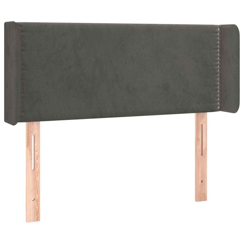 vidaXL Zagłówek do łóżka z LED, ciemnoszary, 103x16x78/88 cm, aksamit