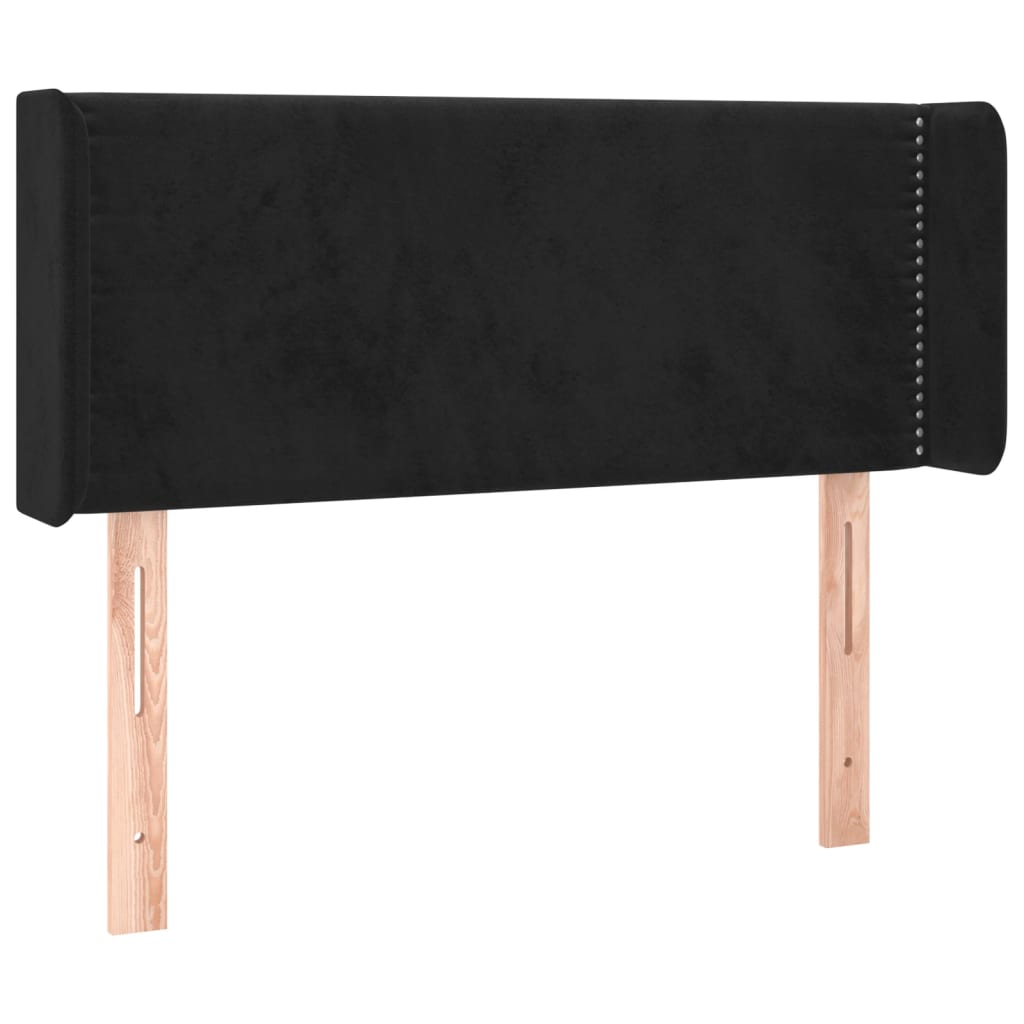 vidaXL Zagłówek do łóżka z LED, czarny, 103x16x78/88 cm, aksamit