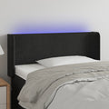 vidaXL Zagłówek do łóżka z LED, czarny, 103x16x78/88 cm, aksamit