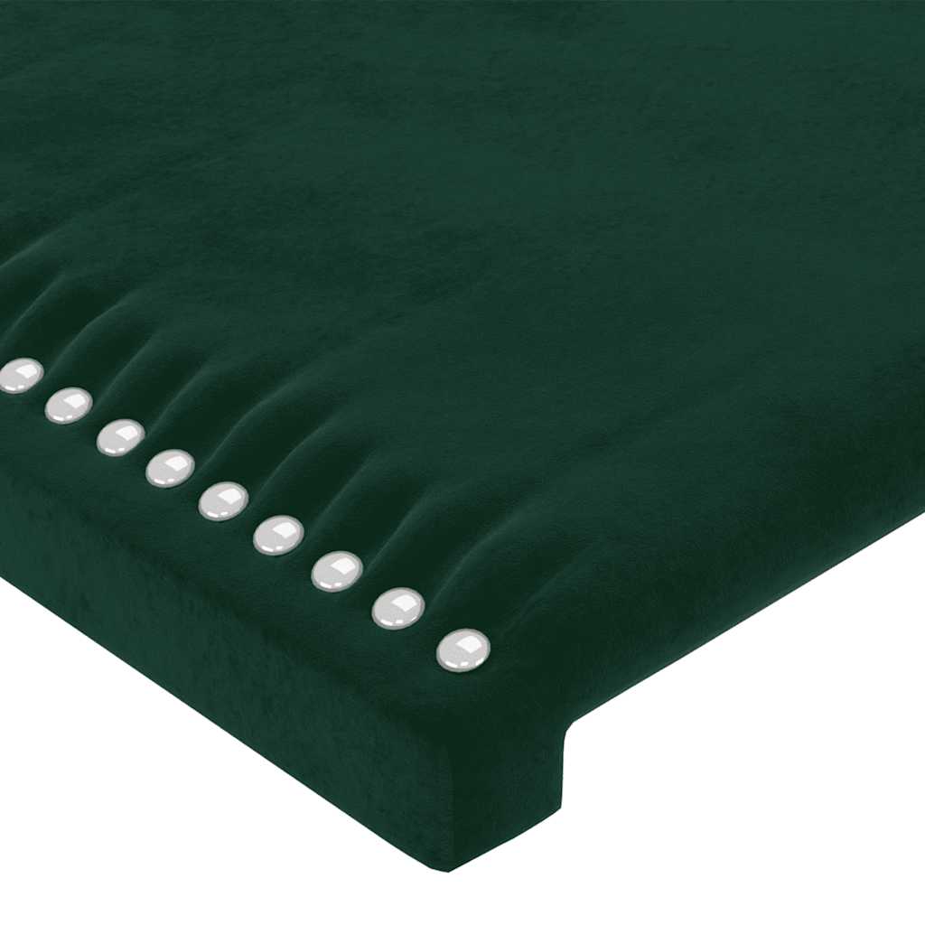 vidaXL Zagłówek do łóżka z LED, ciemnozielony, 103x16x78/88cm, aksamit