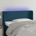 vidaXL Zagłówek do łóżka z LED ciemnoniebieski 103x16x78/88 cm aksamit