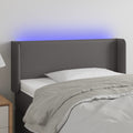 vidaXL Zagłówek do łóżka z LED, szary, 83x16x78/88 cm, sztuczna skóra