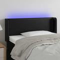 vidaXL Zagłówek do łóżka z LED, czarny, 93x16x78/88 cm, sztuczna skóra