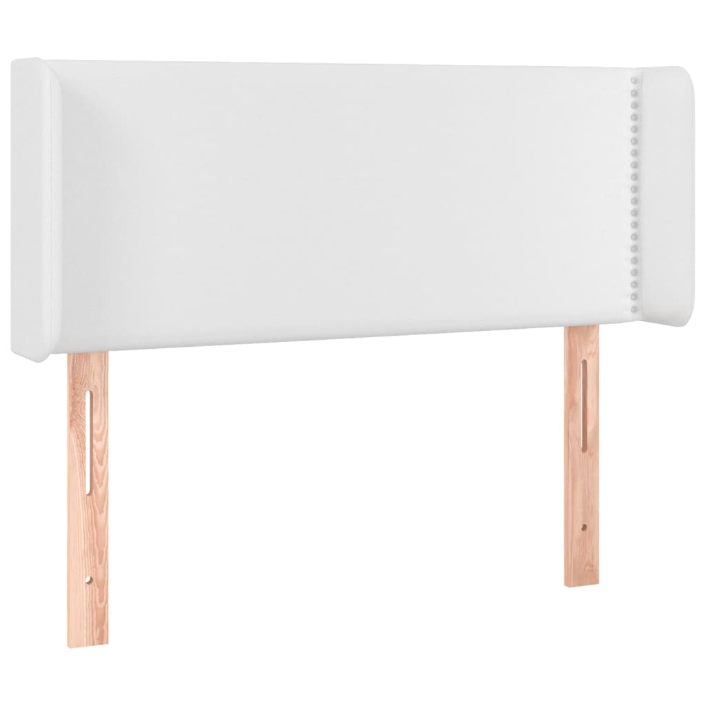 vidaXL Zagłówek do łóżka z LED, biały, 103x16x78/88 cm, sztuczna skóra
