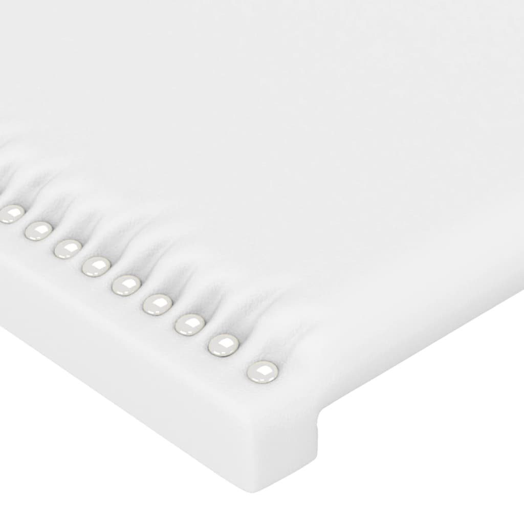 vidaXL Zagłówek do łóżka z LED, biały, 103x16x78/88 cm, sztuczna skóra