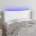 vidaXL Zagłówek do łóżka z LED, biały, 103x16x78/88 cm, sztuczna skóra