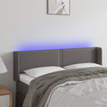 vidaXL Zagłówek do łóżka z LED, szary, 147x16x78/88 cm sztuczna skóra