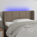 vidaXL Zagłówek do łóżka z LED, taupe, 83x16x78/88 cm, tkanina