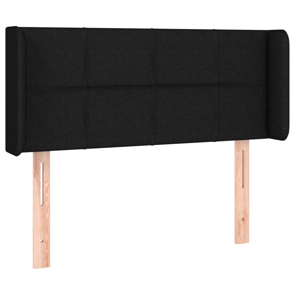 vidaXL Zagłówek do łóżka z LED, czarny, 103x16x78/88 cm, tkanina