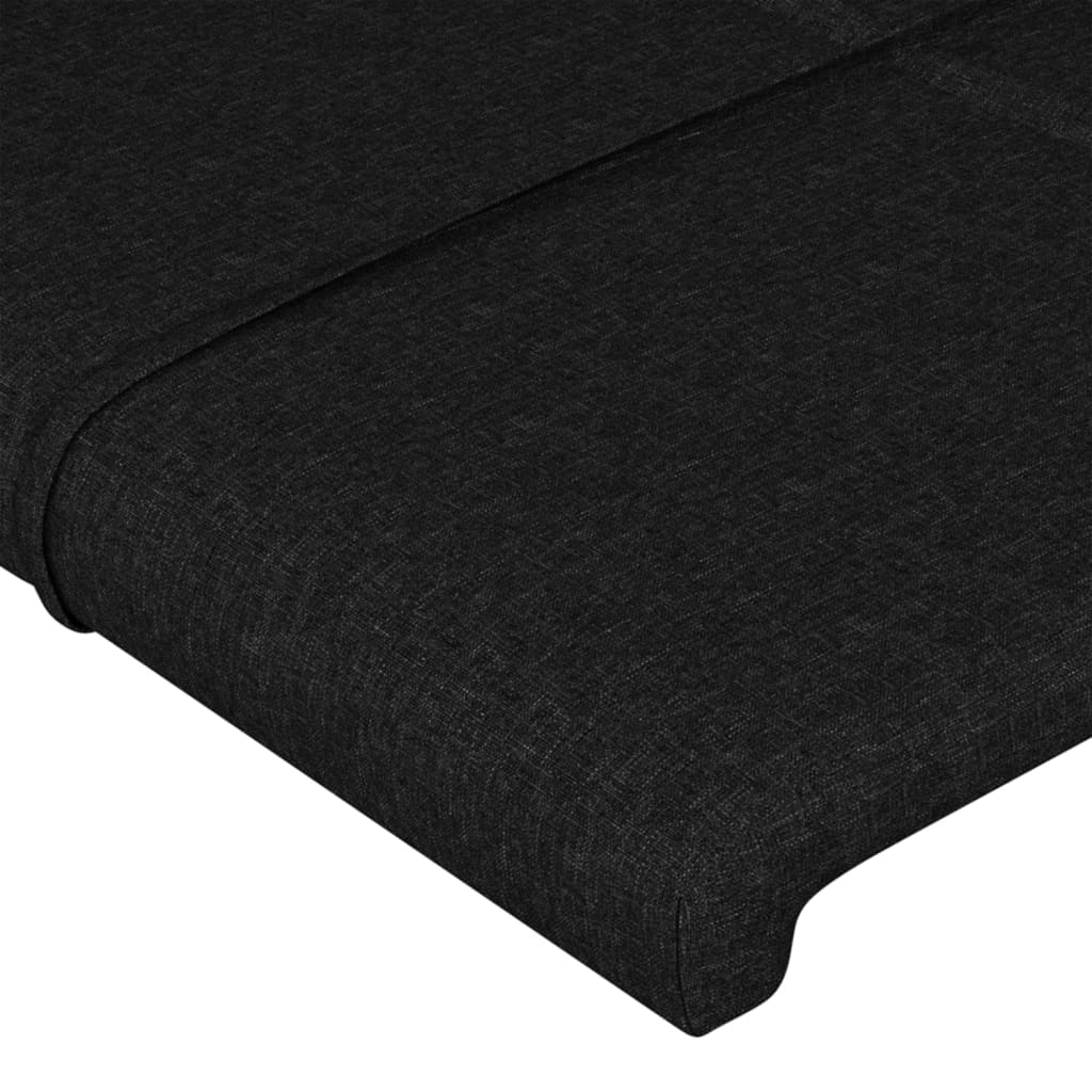 vidaXL Zagłówek do łóżka z LED, czarny, 103x16x78/88 cm, tkanina